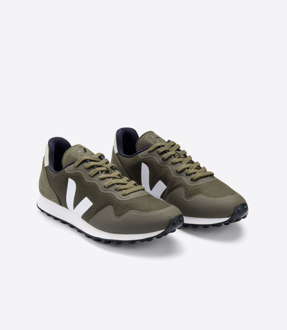 Veja Trainers Mens Olive/White/Beige - Sdu B-mesh - RTOE-18520